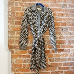 Ann Taylor LOFT Gray Button Down Shirt Dress